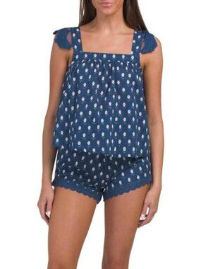 SAATVIK 2pc Midnight Bloom Lace Top And Shorts Set